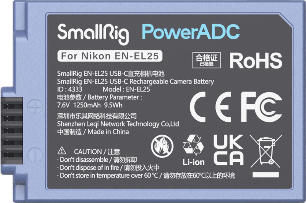 SmallRig 4333 Camera Battery USB-C Rechargable EN-EL25