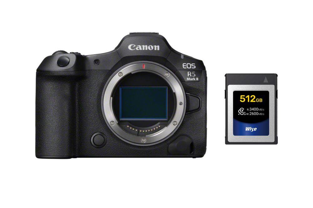 Canon EOS R5 MK II inkl. Wise 512GB CFexpress Type B minnekort 