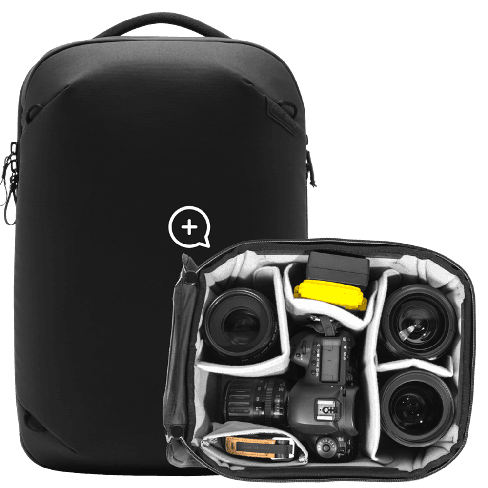 Peak Design Travel Backpack 20L w/ Camera Cube (S-Medium) I Black
