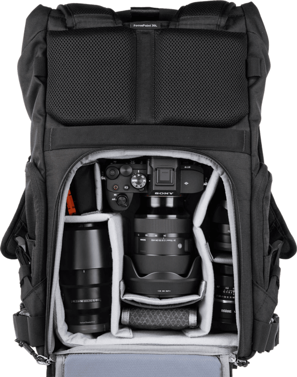 Think Tank FocusPoint 30L I Hybrid RollTop Backpack I Asphalt Black