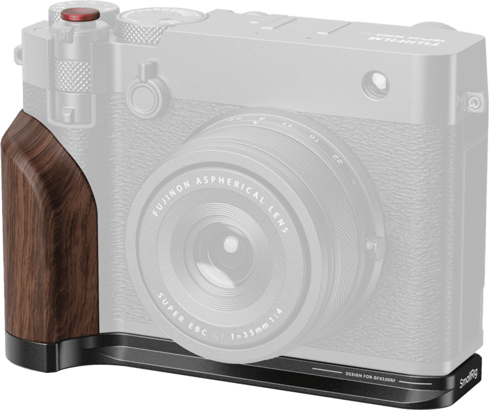 SmallRig  5266 L-Shape Mount Plate with Wooden Handle for FUJIFILM GFX100RF Black