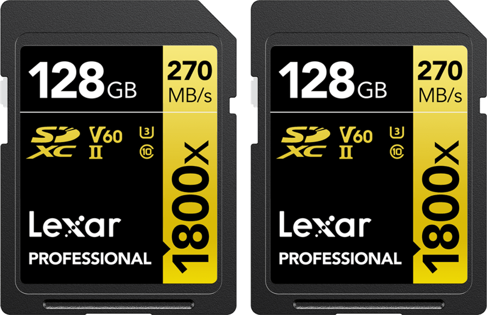 Lexar  SDXC Pro 1800x U3 UHS-II R280/W210 (V60) 128GB - 2pack