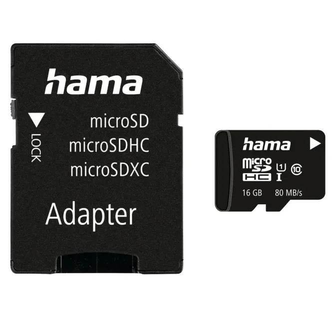 Hovedbilde Hama Micro SDHC 16GB Class 10 UI V10 80MB/s