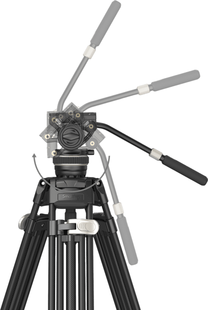 SmallRig  3989 Heavy-Duty Carbon Fiber Video Tripod Kit FreeBlazer AD-100