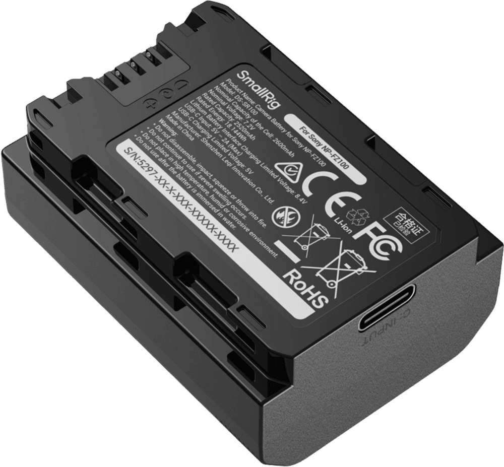 SmallRig 5297 USB-C Camera Battery with Power Display for Sony NP-FZ100