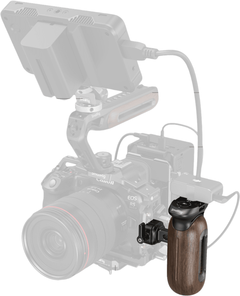 SmallRig  5239 Wooden Side Handle with NATO Clamp