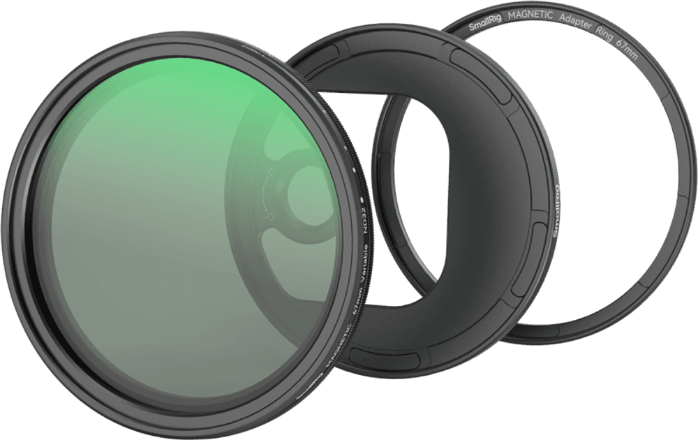 SmallRig 4725 VND-filtersett ND2-ND32 (1-5 stopp) med T-mount filteradapter 67 mm