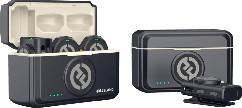 Hollyland  Lark M2 Combo - Wireless Lavalier Microphone (Duo,ShineCharcoal)
