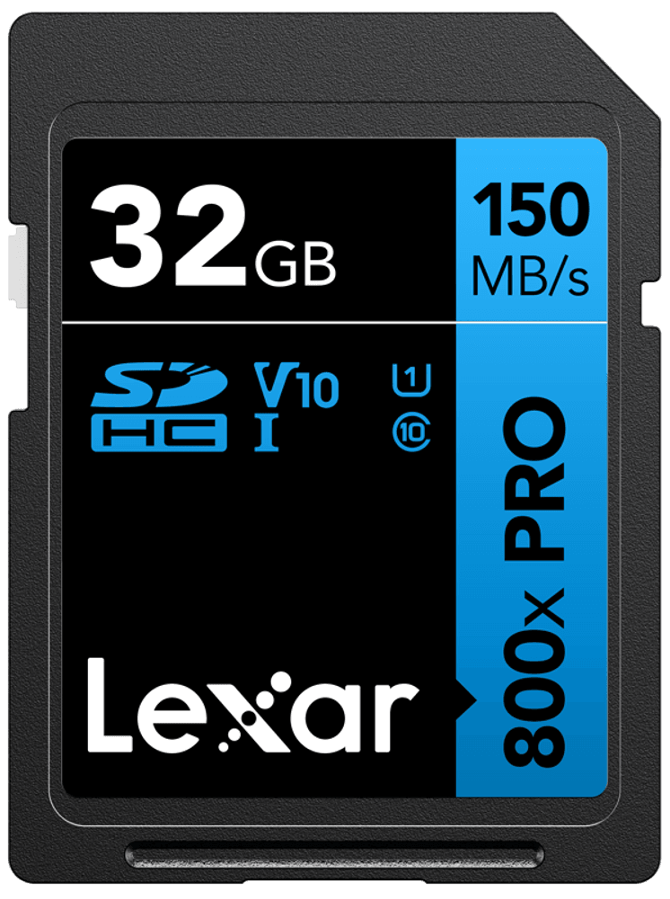 Lexar SDHC 800x Pro UHS-I cards, C10 (V10) U1, R150, 32GB